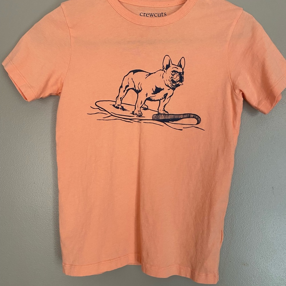 Crewcuts Peach Tee with Dog Graphic